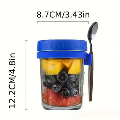 4pcs Overnight Oats Containers Glass Jars Leak Proof