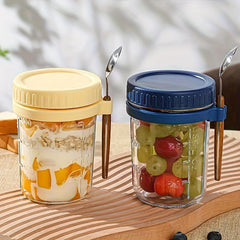 4pcs Overnight Oats Containers Glass Jars Leak Proof