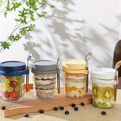 4pcs Overnight Oats Containers Glass Jars Leak Proof