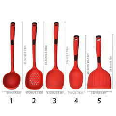 5pcs Non Stick Silicone Kitchen Utensils Set - Easy Cooking and Cleaning
