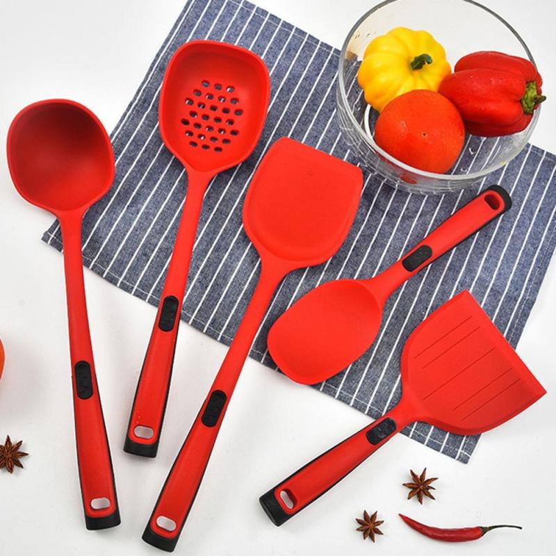 5pcs Non Stick Silicone Kitchen Utensils Set - Easy Cooking and Cleaning
