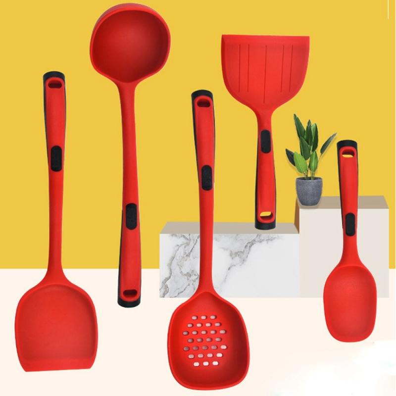 5pcs Non Stick Silicone Kitchen Utensils Set - Easy Cooking and Cleaning