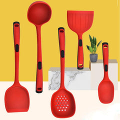 5pcs Non Stick Silicone Kitchen Utensils Set - Easy Cooking and Cleaning