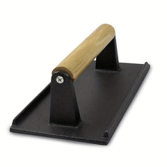 Cast Iron Burger Press with Wooden Handle BBQ Tool