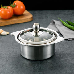 Stainless Steel Small Hot Pot Ramen Pot Chinese Cooking Pot With Lid