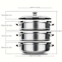 304 Stainless Steel Steamer for Buns & Fish