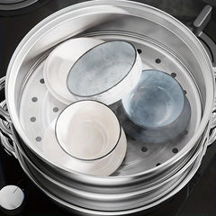 Household Large Steamer Stainless Steel Three-layer Steamer