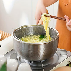 Multifunctional Steamer Basket Stainless Steel Colander Deep Fry Basket