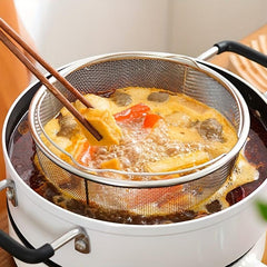 Multifunctional Steamer Basket Stainless Steel Colander Deep Fry Basket