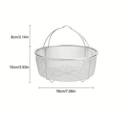 Multifunctional Steamer Basket Stainless Steel Colander Deep Fry Basket
