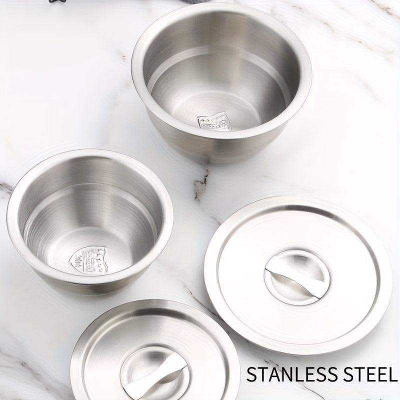 2pcs Stainless Steel Steaming Egg Bowl with Lid