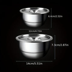 2pcs Stainless Steel Steaming Egg Bowl with Lid