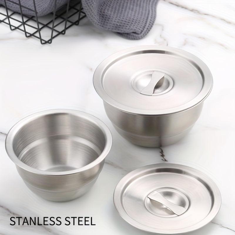 2pcs Stainless Steel Steaming Egg Bowl with Lid