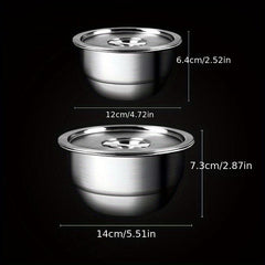 2pcs Stainless Steel Steaming Egg Bowl with Lid