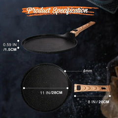27cm Crepe Pan Nonstick Dosa Tortilla Pan Induction PFOA