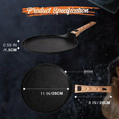 27cm Crepe Pan Nonstick Dosa Tortilla Pan Induction PFOA