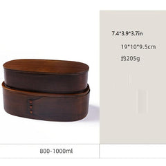 1pc Oval Bento Box Wooden Lunch Box Food Containers Stylish Sushi Tableware
