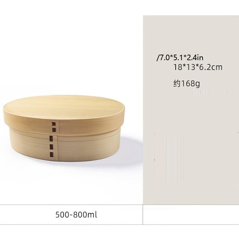 1pc Oval Bento Box Wooden Lunch Box Food Containers Stylish Sushi Tableware