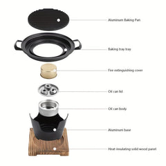 Portable Charcoal Grill Easy Cleaning Smokeless Indoor Outdoo