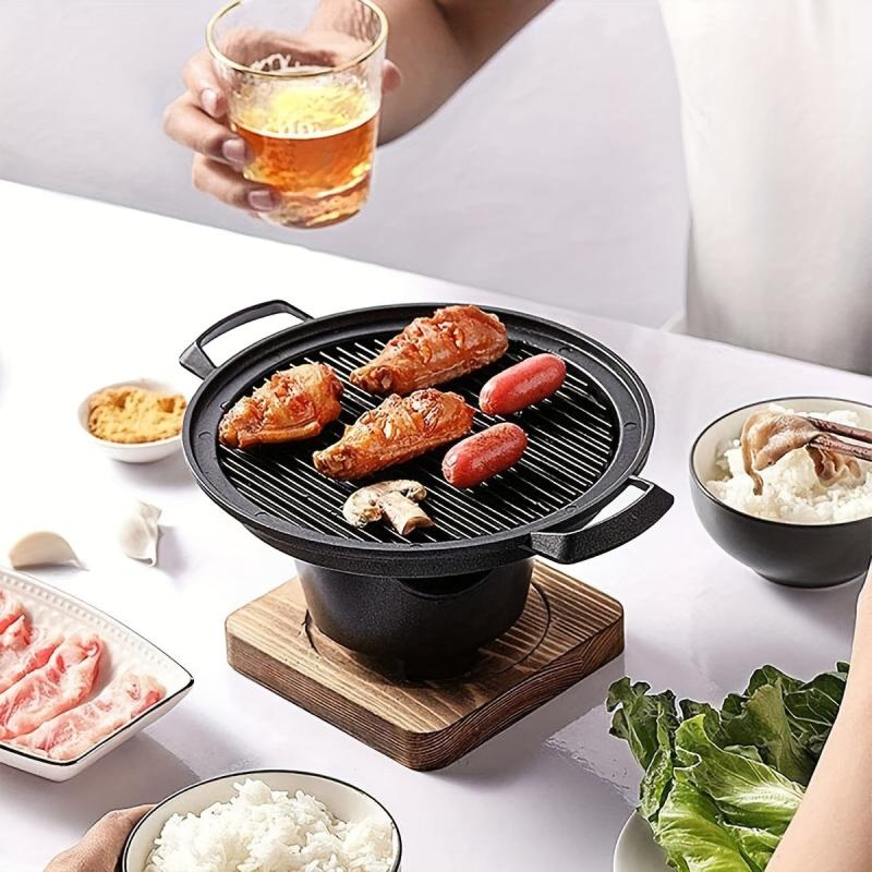 Portable Charcoal Grill Easy Cleaning Smokeless Indoor Outdoo