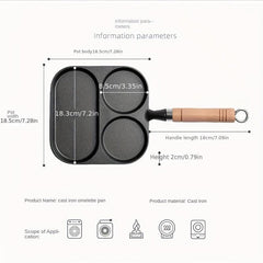 Cast Iron Breakfast Omelette Pot, Non-Stick, Healthy & Durable