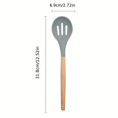Silicone Kitchen Utensils Set - Slotted Spatula & Spoon