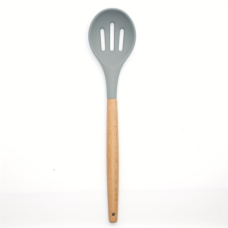 Silicone Kitchen Utensils Set - Slotted Spatula & Spoon