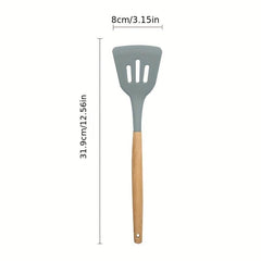 Silicone Kitchen Utensils Set - Slotted Spatula & Spoon