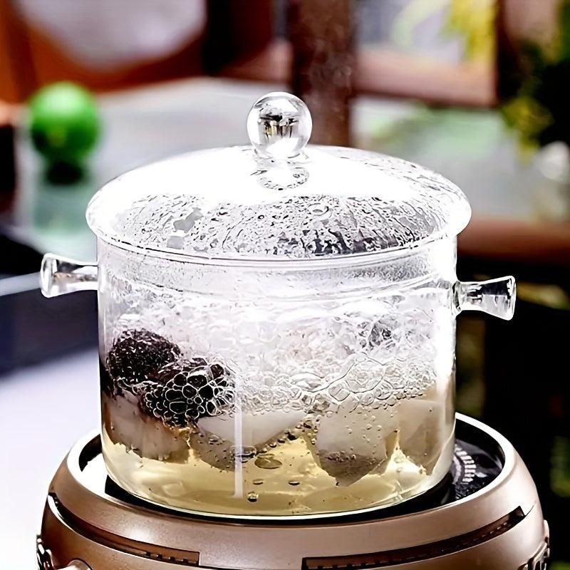 Glass Cooking Saucepan with Cover for Pasta Noodle Soup