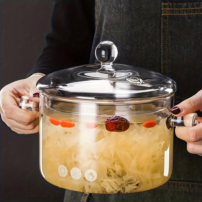 Glass Cooking Saucepan with Cover for Pasta Noodle Soup