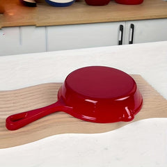 Red Enameled Cast Iron Skillet 20 Frying Pan Griddle Pan