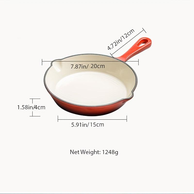 Red Enameled Cast Iron Skillet 20 Frying Pan Griddle Pan
