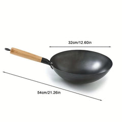 32cm Chinese Iron Wok Non Stick Frying Pot for Gas Stove & Induction Cooktop