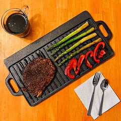 Cast Iron Reversible Griddle - Outdoor Cooking Skillet