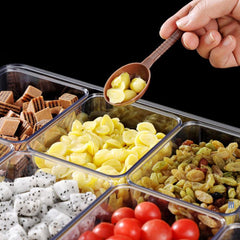 Grid Food Storage Box With Lid And Spoons 6 8 Compartments