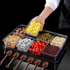 Grid Food Storage Box With Lid And Spoons 6 8 Compartments