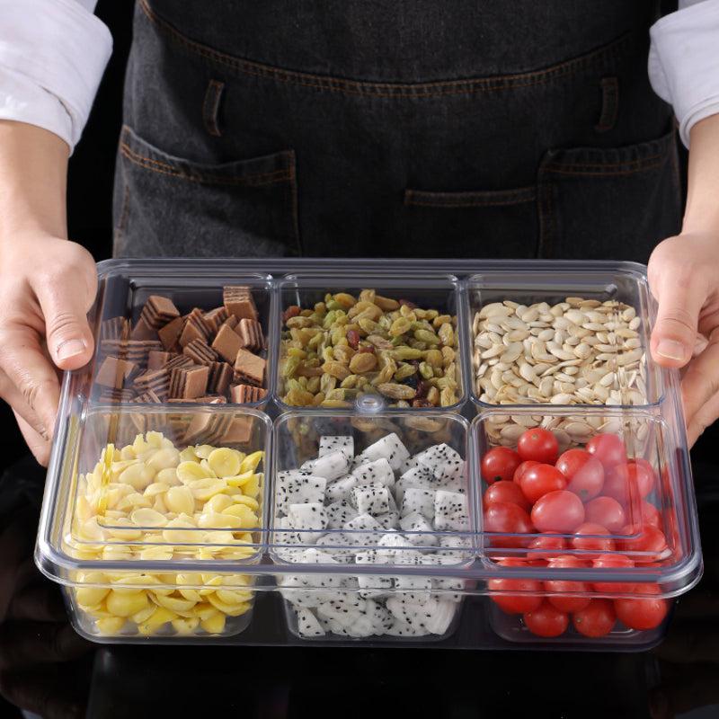Grid Food Storage Box With Lid And Spoons 6 8 Compartments