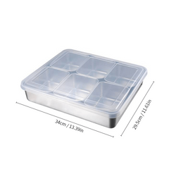 Grid Food Storage Box With Lid And Spoons 6 8 Compartments