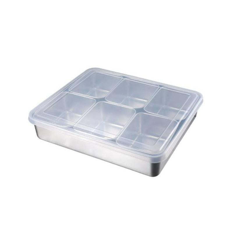 Grid Food Storage Box With Lid And Spoons 6 8 Compartments