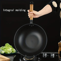Non Stick Carbon Steel Wok - Classic Chinese Cooking Utensil