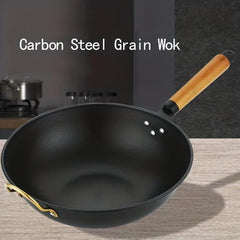 Non Stick Carbon Steel Wok - Classic Chinese Cooking Utensil
