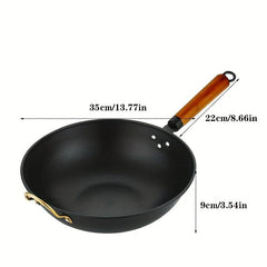 Non Stick Carbon Steel Wok - Classic Chinese Cooking Utensil