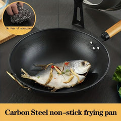 Non Stick Carbon Steel Wok - Classic Chinese Cooking Utensil