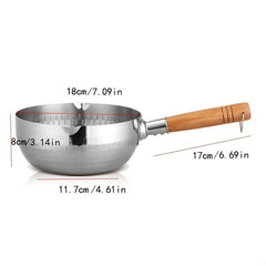 Snow Pan Stainless Steel Sauce Pan Glass Lid Non stick Pan