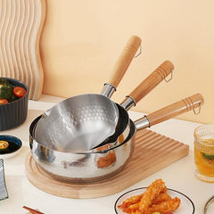 Snow Pan Stainless Steel Sauce Pan Glass Lid Non stick Pan
