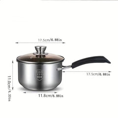 1pc Stainless Steel Saucepan 16-18cm Kitchen Utensils