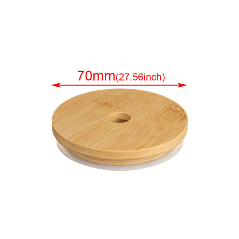 Mason Cup For Mason Jar Bamboo Wood Cap Silicone Bottle Cap Kitchen Accessories