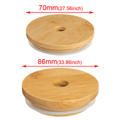 Mason Cup For Mason Jar Bamboo Wood Cap Silicone Bottle Cap Kitchen Accessories