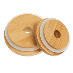 Mason Cup For Mason Jar Bamboo Wood Cap Silicone Bottle Cap Kitchen Accessories