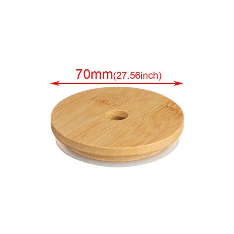 Mason Cup For Mason Jar Bamboo Wood Cap Silicone Bottle Cap Kitchen Accessories